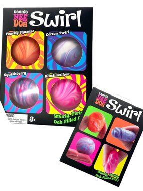 🎨🟠 NeeDoh Teenie Swirl 4-Pack  - NEW IN BOX -  by Schylling 🌟